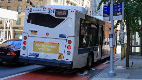 Bus at bus stop