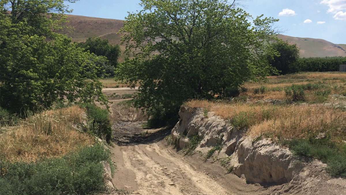 A dry, dusty valley