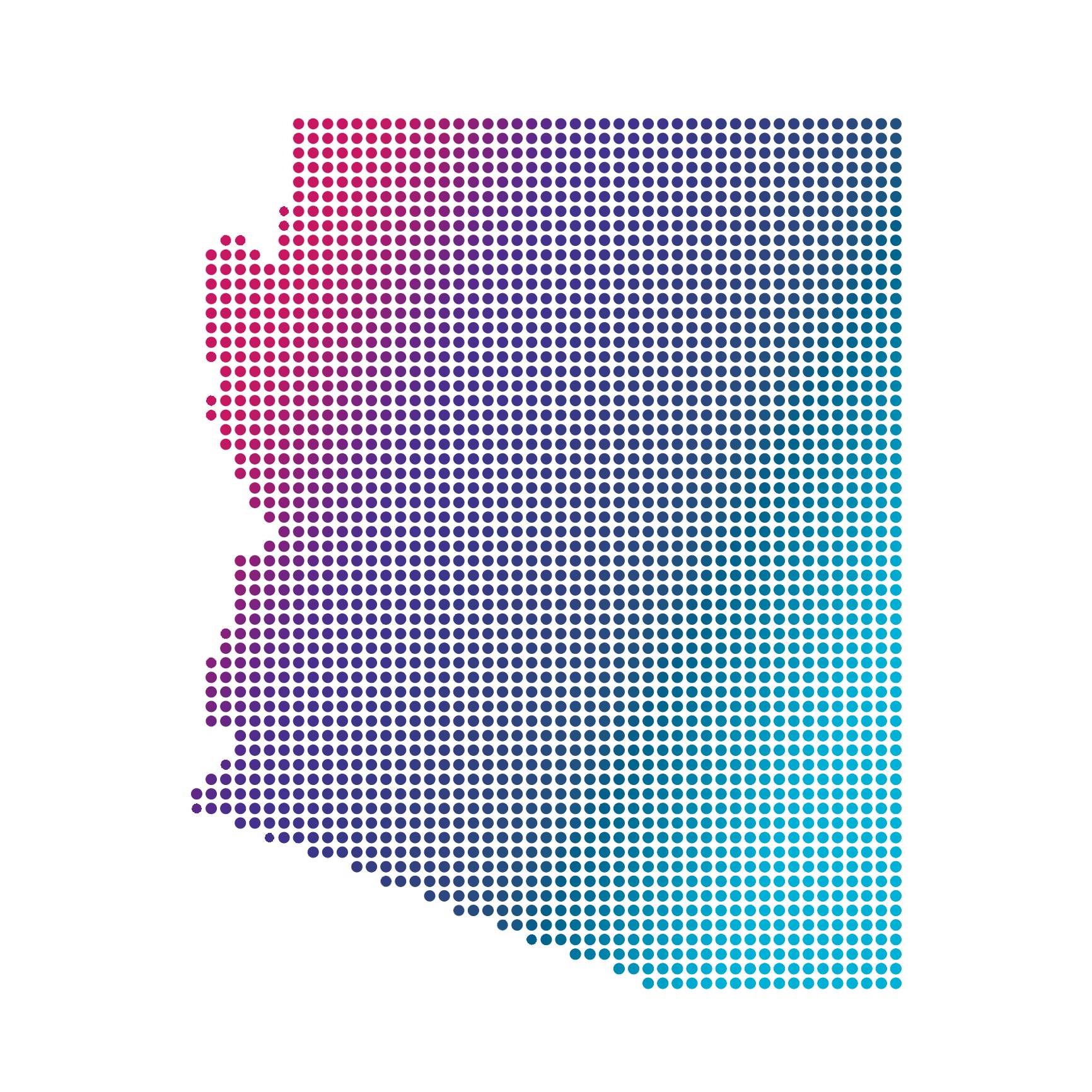 Decorative: Shape of Arizona made of dots