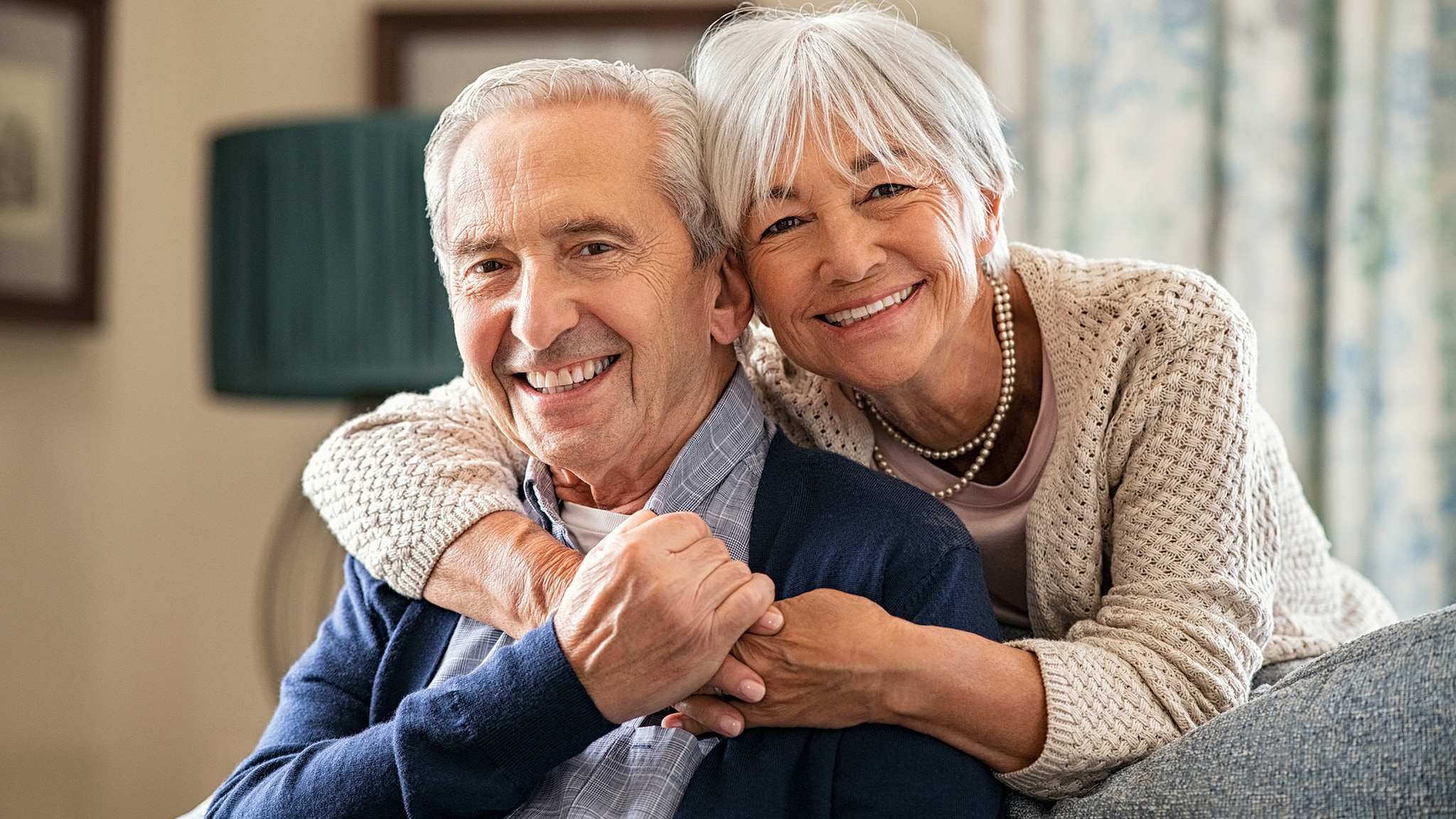 older couple embracing