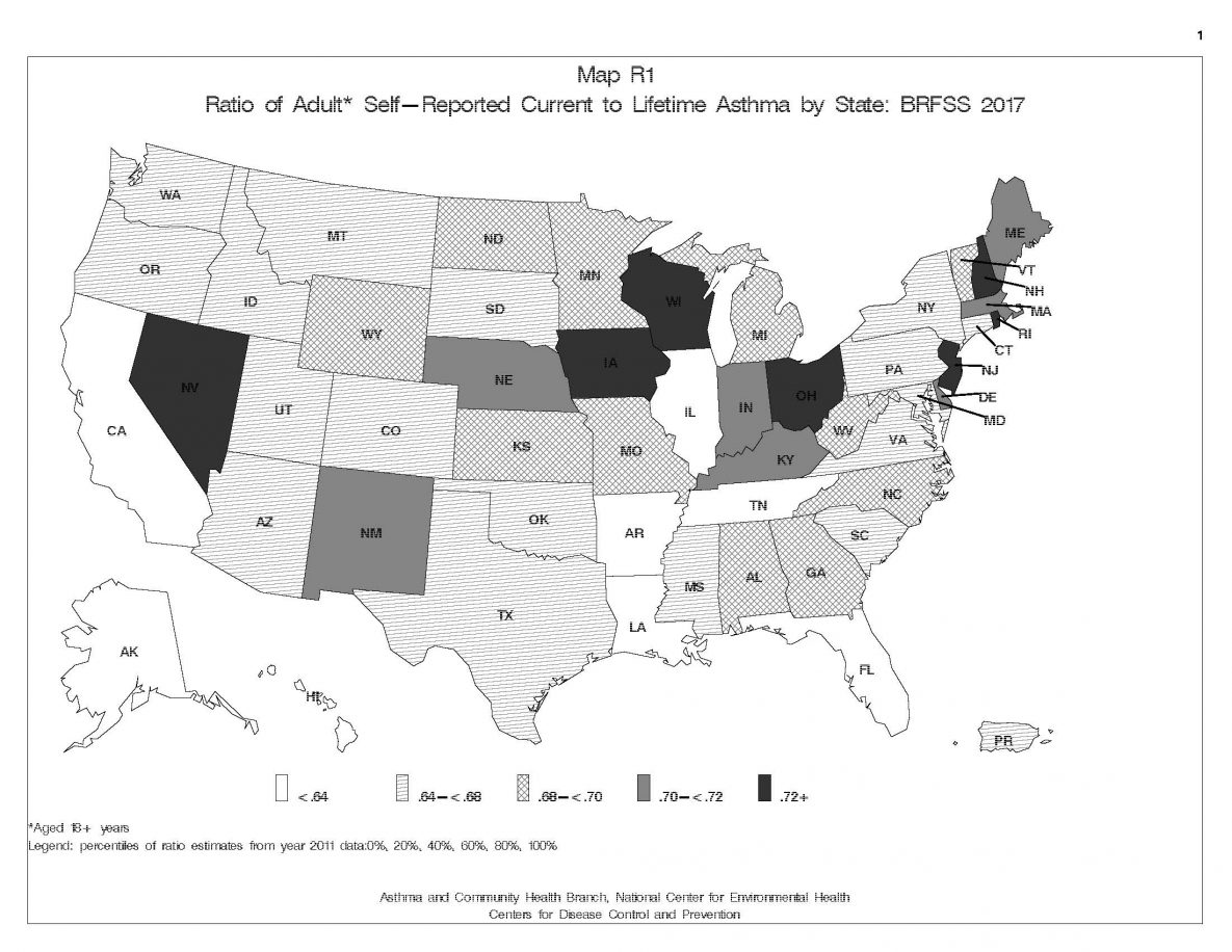 2017 asthma Ratio map b/w