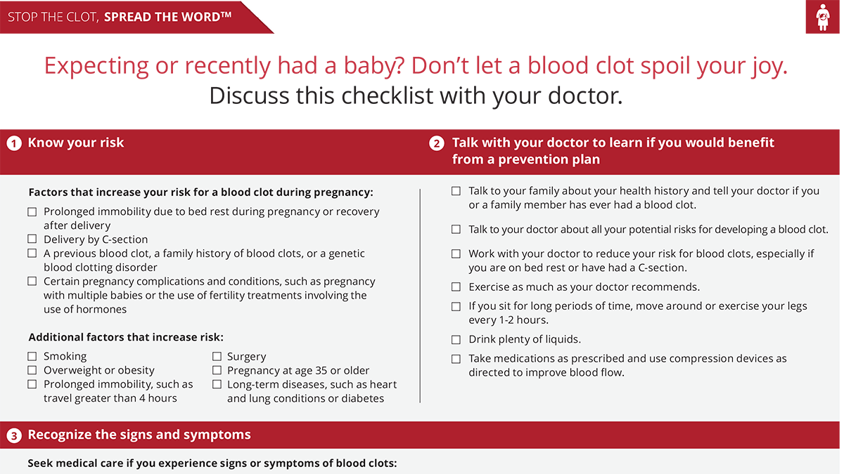 pregnancy blood clot prevention checklist thumbnail