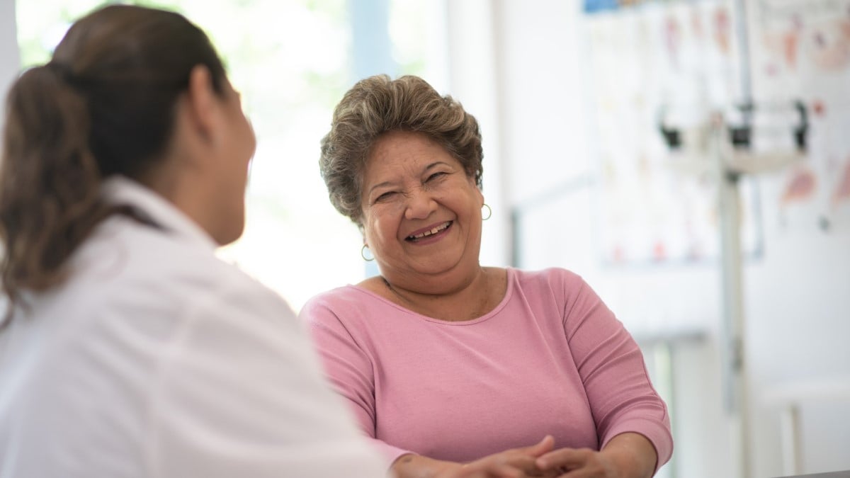 a woman talking to her doctor