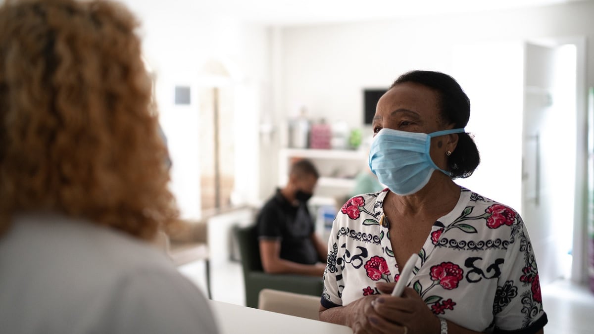 a woman at a health clinic