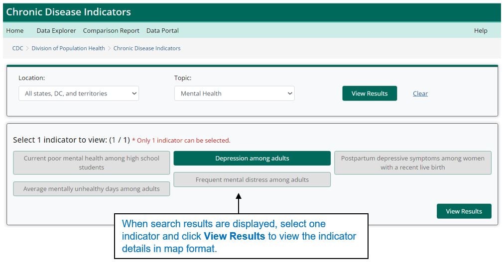 Instructions to select a topic under view maps, click go.