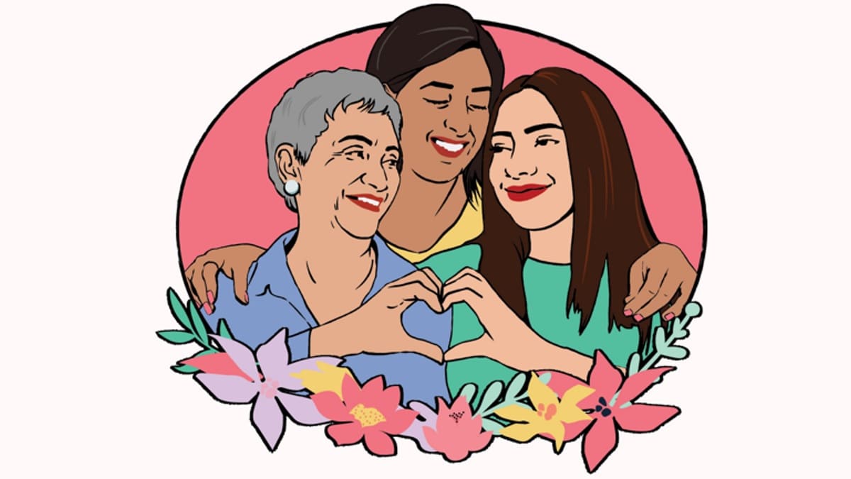 Ilustración de tres mujeres