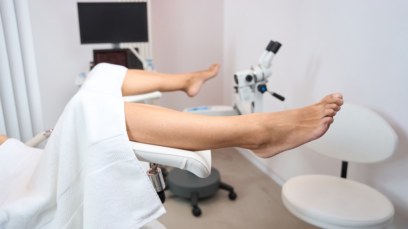 Photo of a woman getting a cervical cancer screening test