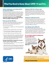 What You Need to Know About COVID-19 and Pets PDF document