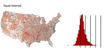 Example of an equal interval map.