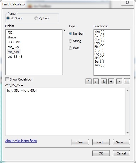 The Field Calculator window.