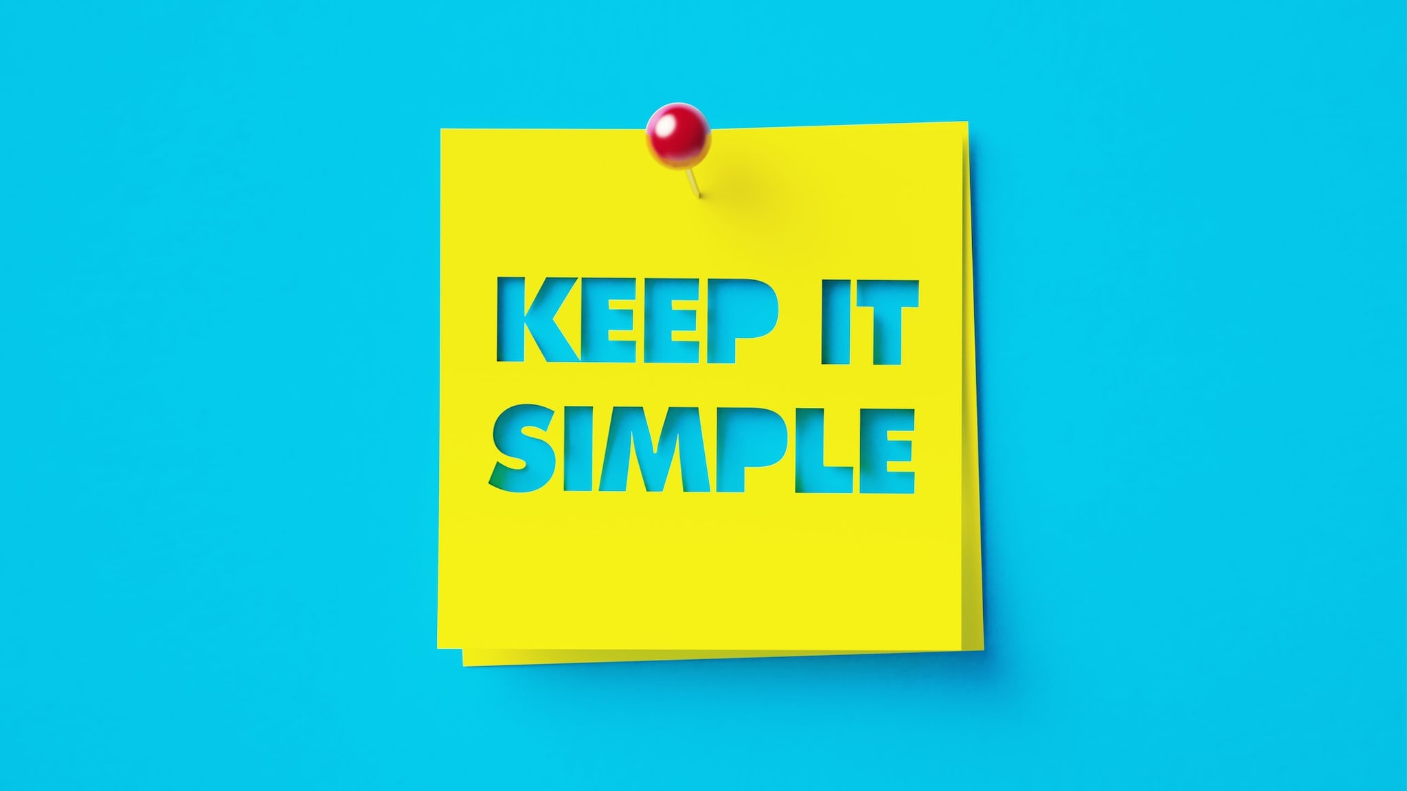 Post-it note with the words "keep it simple"