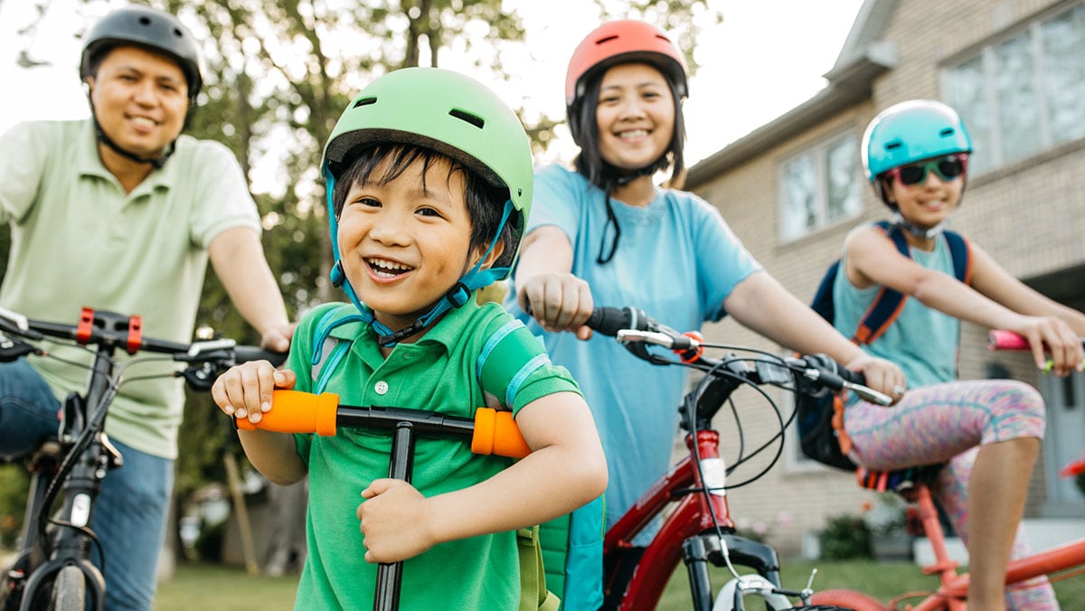 kids riding bicycles