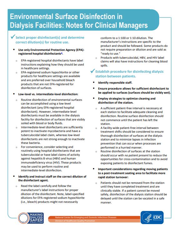 Environmental Surface Disinfection notes