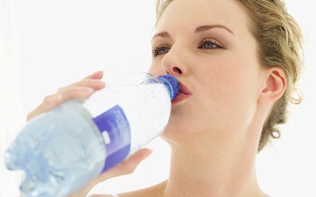 Student drinking water.