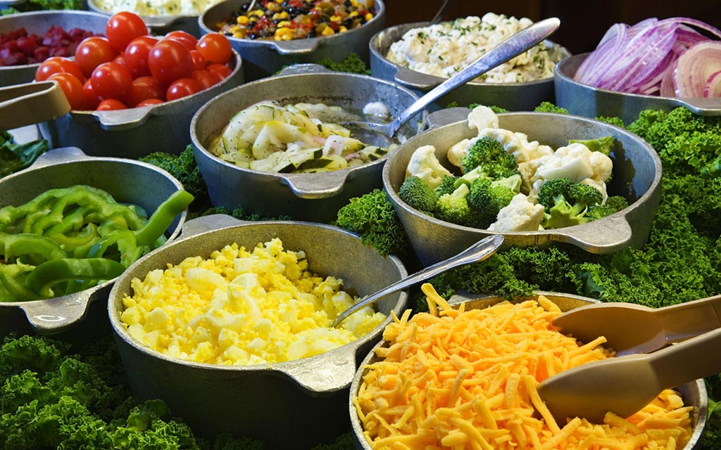 The salad bar at the food court.