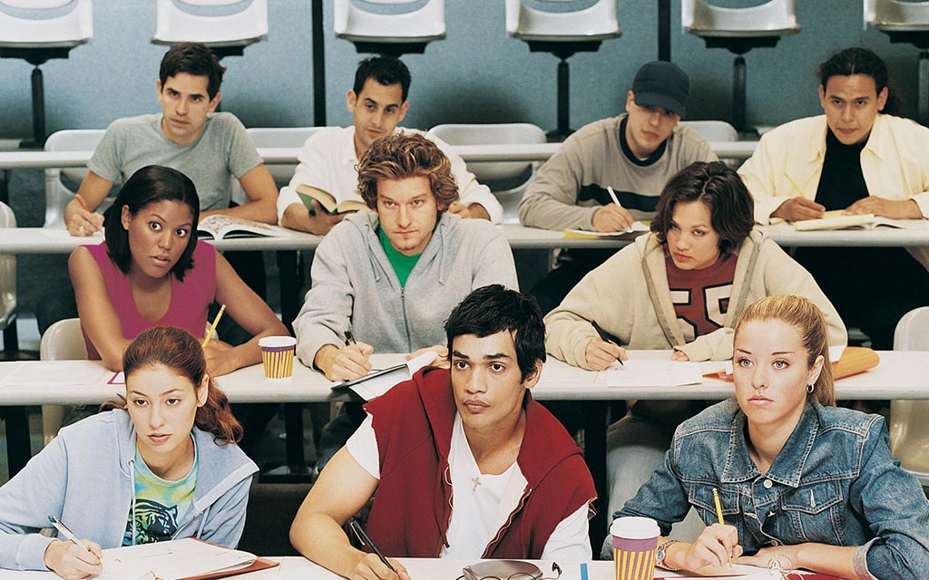 Students in a classroom.