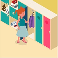 Illustration of a person separating their belongings