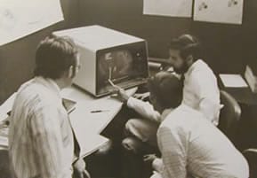 Picture of auditorium A at CDC being used as a war room for the swine flu epidemic