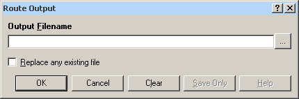 Route output dialog