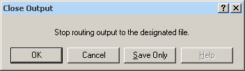 Close output dialog