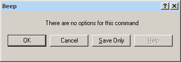 Beep command dialog box