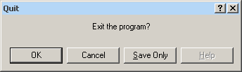 QUIT command dialog box