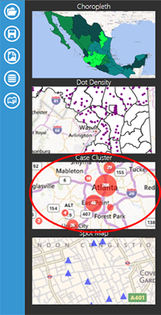 Data Layer menu showing Case Cluster item