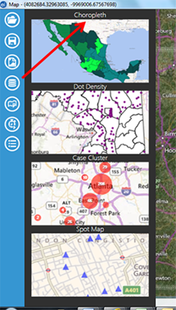 Screen shot of Choropleth Map Selection