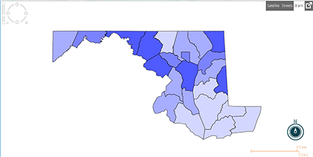 Choropleth in blank map view