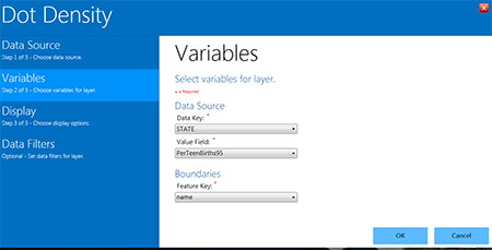 Shapefile variable options and boundaries