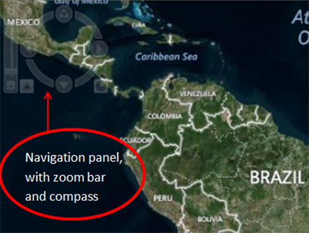 Epi Map main window, illustrating where the navigation panel is located