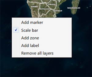 Basic functions menu in Epi Map