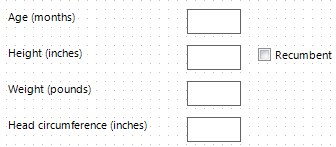 Recumbent checkbox in PatientsVisit form during data entry