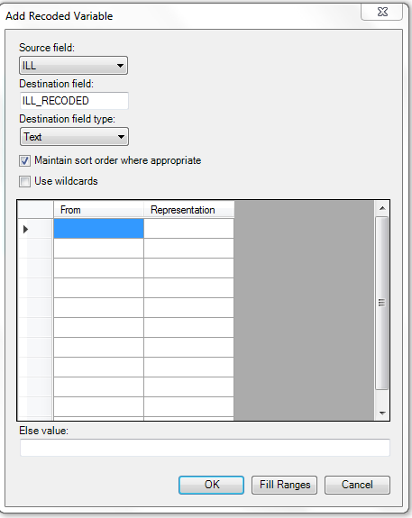 Add Recoded Variable dialog box