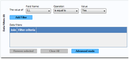 Data Filter Gadget/Add Filter