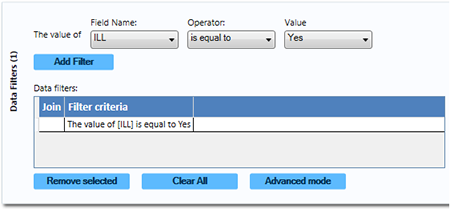 Data Filter Gadget/Add Filter with Condition