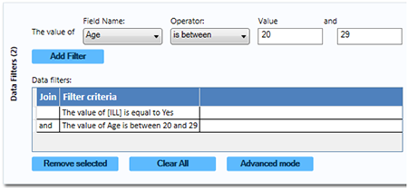 Data Filter Gadget/Add Filter with Two Conditions