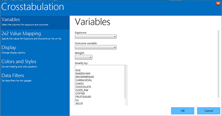 Cross tabulation gadget