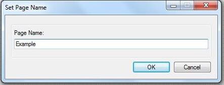 Set Page Name dialog