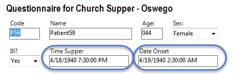 Image showing an example of a Date-Time field in use.