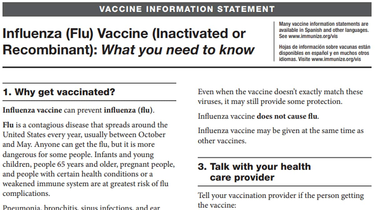 Influenza (Flu) Vaccine (Inactivated or Recombinant