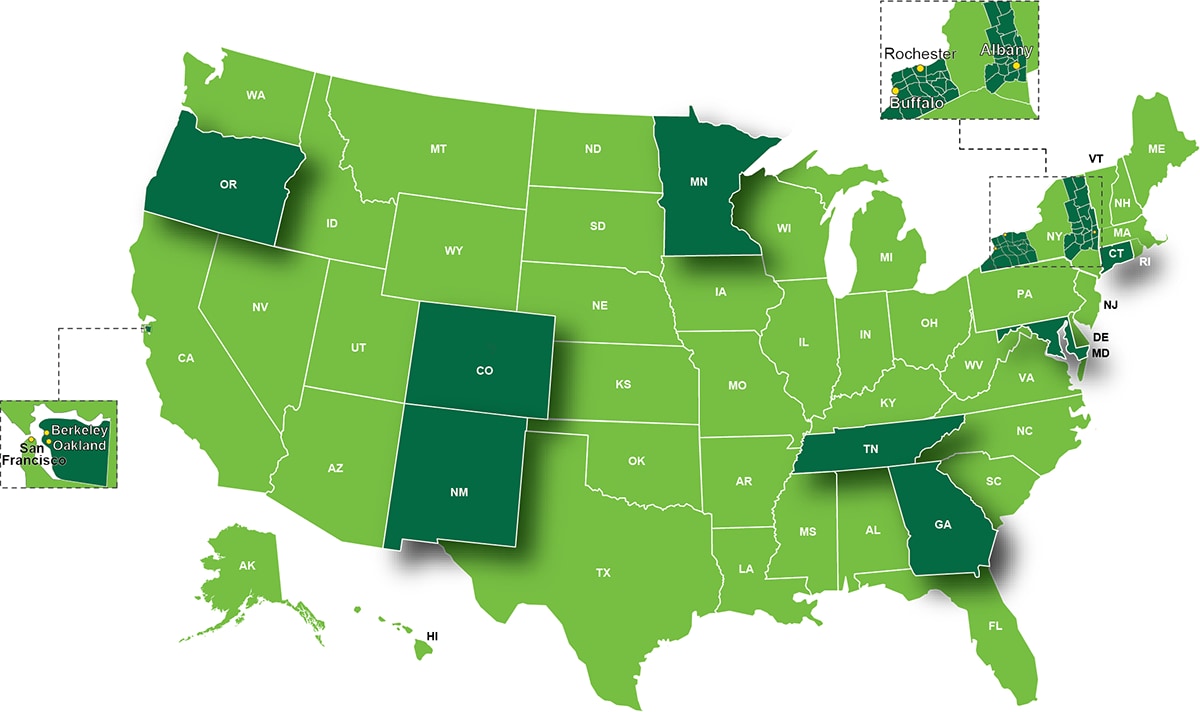 FoodNet sites: California, Colorado, Connecticut, Georgia, Maryland, Minnesota, New Mexico, New York, Oregon, Tennessee