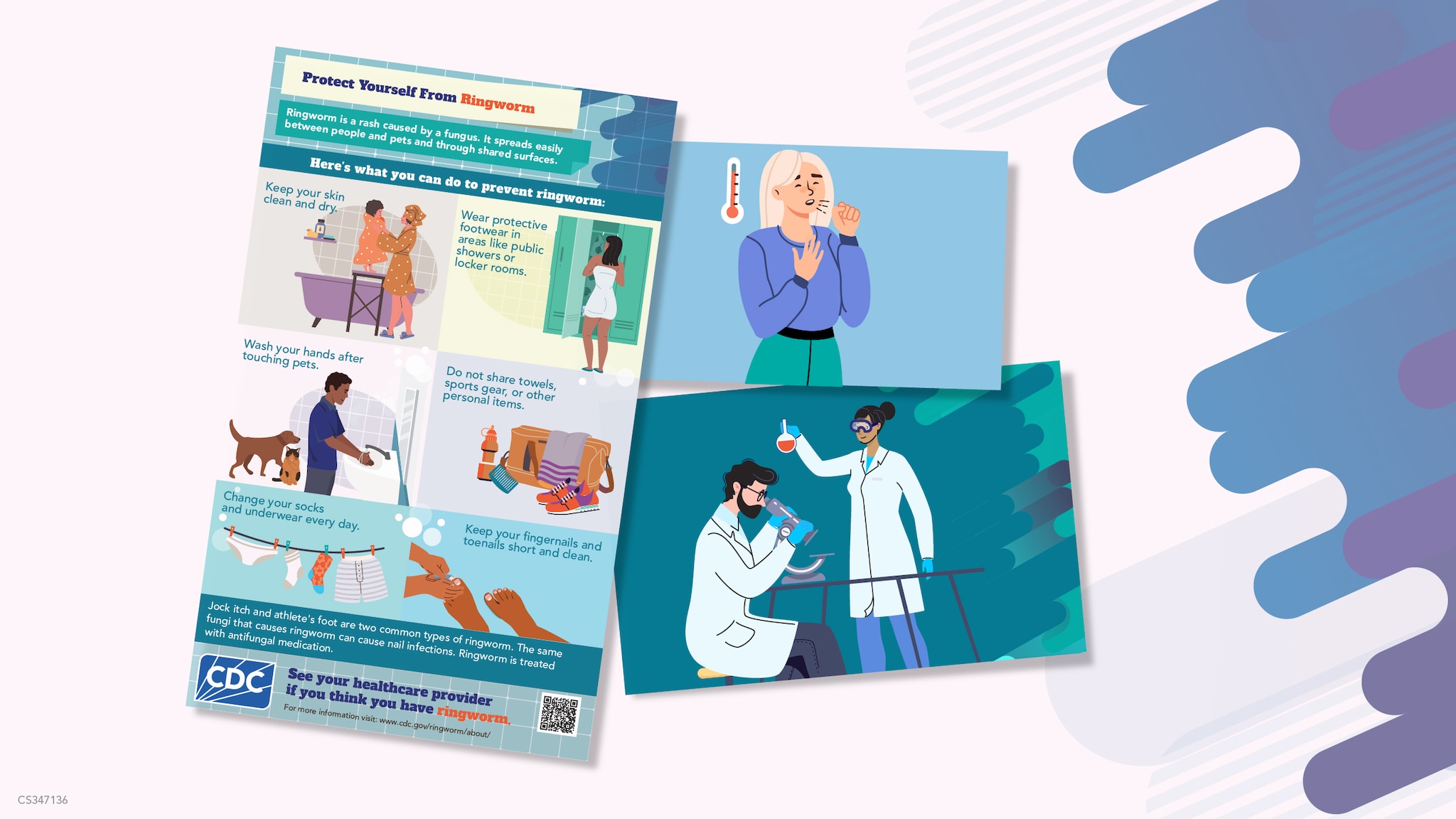 Fact sheets and images of information related to fungal diseases.