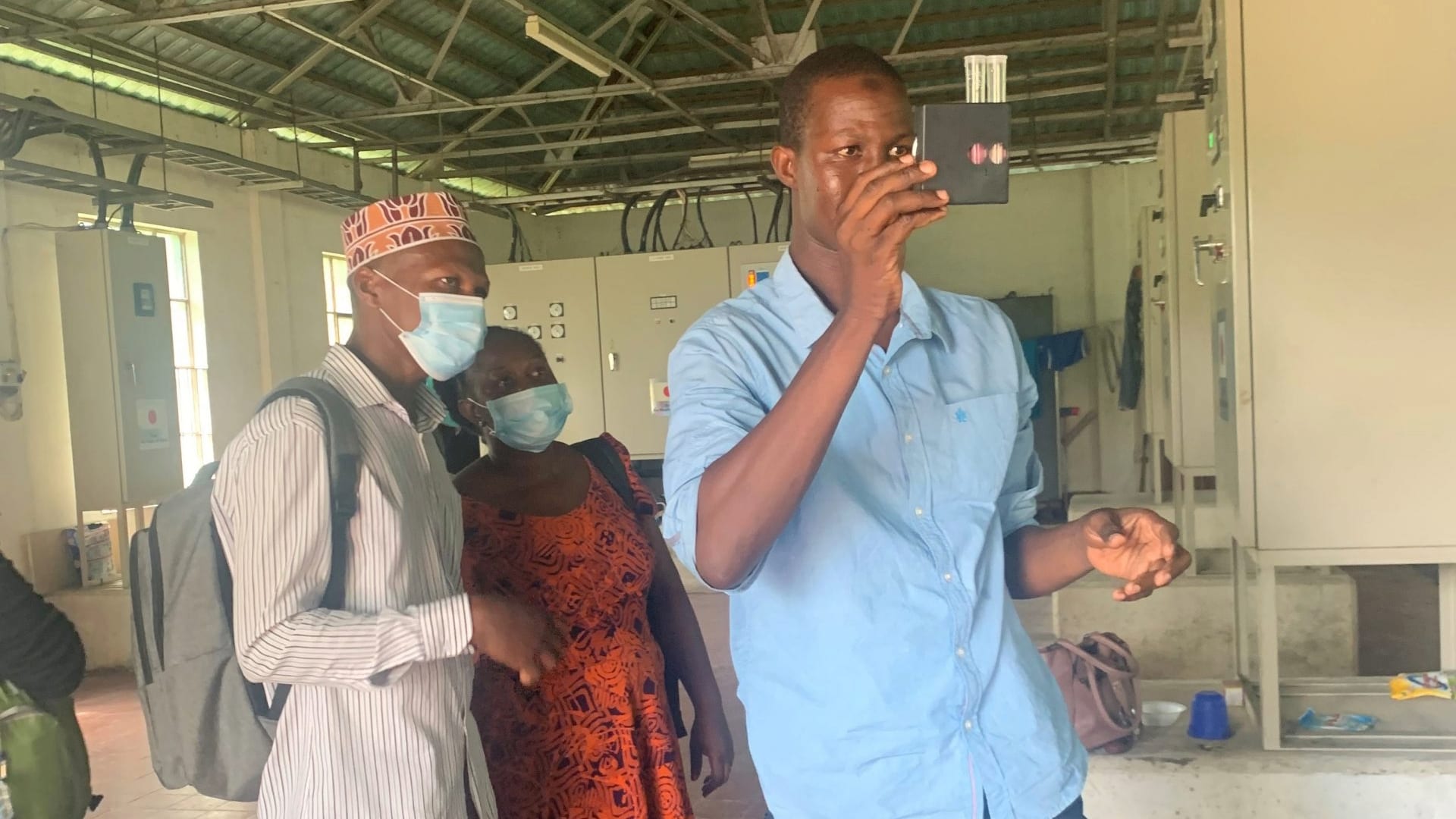 ZAWA technician conducting a monitoring test at a water treatment plant