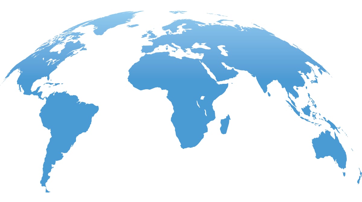 Global map in blue. CDC has a network of regional and country offices in over 65 countries.