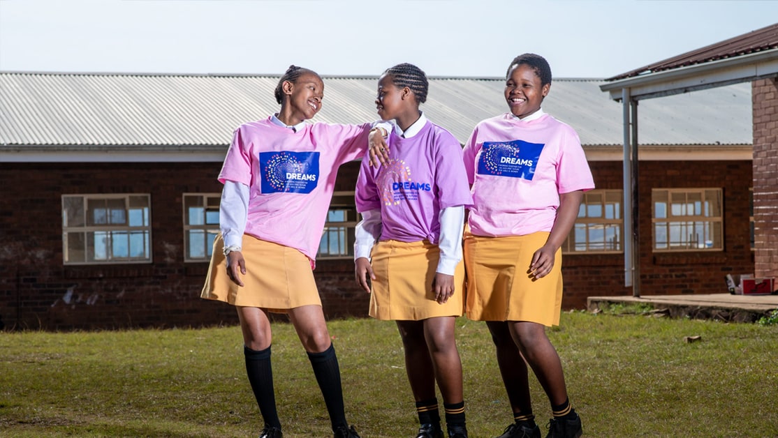 Adolescent girls participating in a DREAMS workshop.