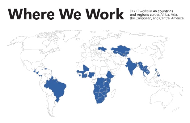 A visual map of DGHTs country and regional offices