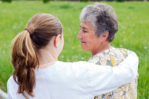 Older Adult Woman with Caregiver