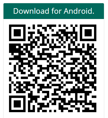 QR code to download the Android app.