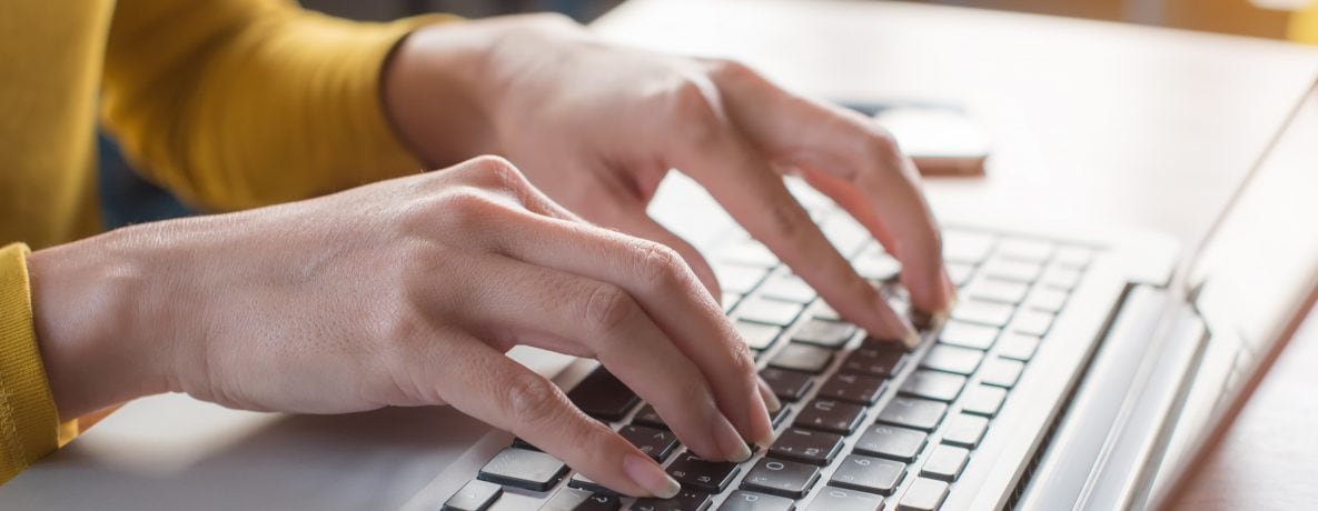 woman working on laptop